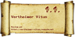 Vertheimer Vitus névjegykártya